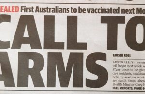 “Call to Arms” — Vaccines Arrive in Australia