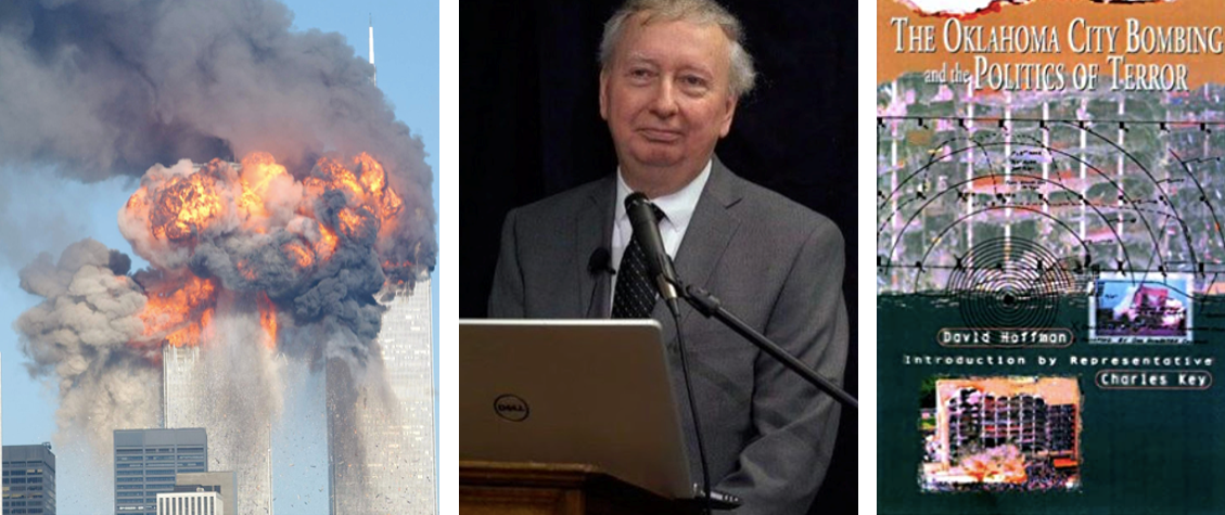 (L) 9-11, (C) Mick Harrison (R) OKC bombing, Hoffman's book