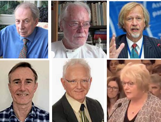Top, L-R: Vernon Coleman, Erik Enby, Wolfgang Wodarg Bottom, L-R: Charles Hoffe, Roger Hodgkinson, Sherri Tenpenny
