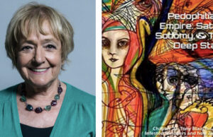Morality Can Go Two Ways, Part 2: Rampant Pedophilia in UK Elites (L) Dame Margaret Hodge, Lady Hodge, nee Oppenheimer, b 1944, Labor Party member of Parliament for Barking (R) Cover of Joachim Hagopian's book, by artist Nora Maccoby