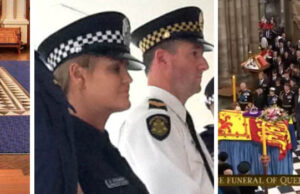 Kath O’Dea’s Memoir of Zimbabwe — Part One The black and white tiles, a symbol of Freemasonry, seen (L) at Freemason Hall in Adelaide, (C) in the cap of Australian police, Photo: ABC News, and (R) on the floor of Westminster Abbey, Photo: Channel 7 News