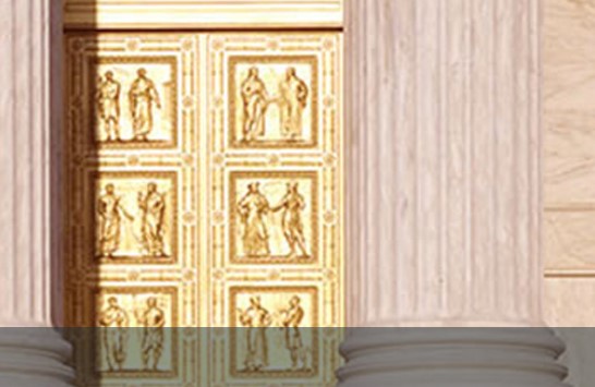 Plato argues with Aristotle, as seen on outer wall of SCOTUS building