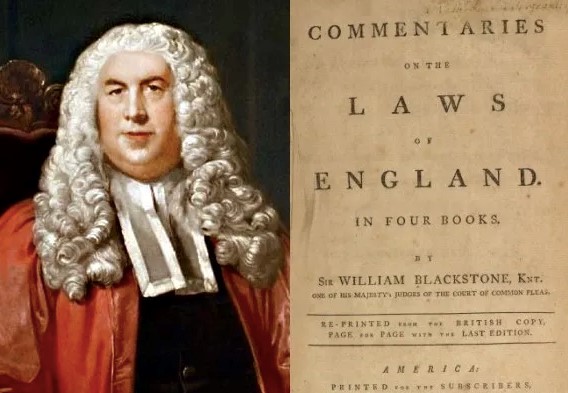 Blackstone and his Commentaries on the Laws of England, 1769, the edition for colonial America