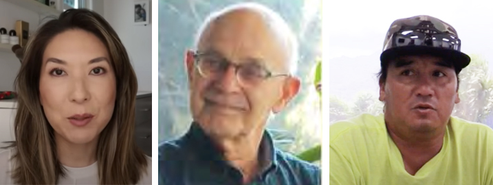 (L) Tracy the Brush Junkie, (C) Elias Davidsson, (R) Brother Warner of Lahaina