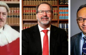 The Legal Fraternity of Hobart, Sydney, and Brisbane — Are You “Loyal”? (L) Tasmanian Justice William Cox, Photo from the cover of his 2012 book Crossing the Bar (C) NSW Coroner Michael Barnes, Photo: ABCNews (R) (Brisbane Magistrate Anthony Gett, Photo: amazonmusic.com