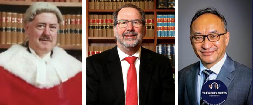 (L) Tasmanian Justice William Cox, Photo from the cover of his 2012 book Crossing the Bar (C) NSW Coroner Michael Barnes, Photo: ABCNews (R) (Brisbane Magistrate Anthony Gett, Photo: amazonmusic.com