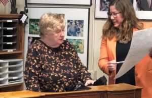 The Die Is Cast Ms Erin Hennessey, Deputy Sec’y of State of NH, advises candidate how to sign