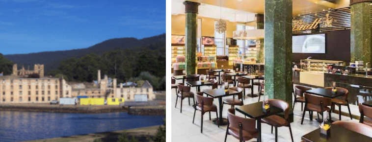 (L) Port Arthur Historic Site, Photo by Mal Hughes (R) The Lindt Cafe, Sydney